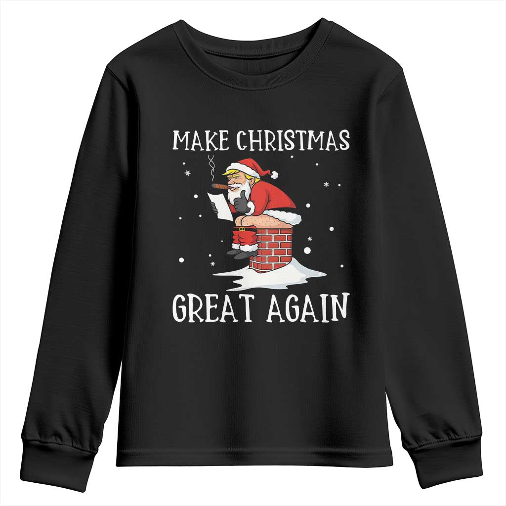 Funny Santa Trump Youth Sweatshirt Make Christmas Great Again TS14 Black Print Your Wear