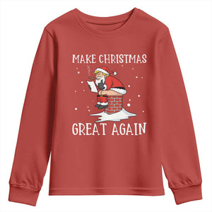 Funny Santa Trump Youth Sweatshirt Make Christmas Great Again TS14 Red Print Your Wear