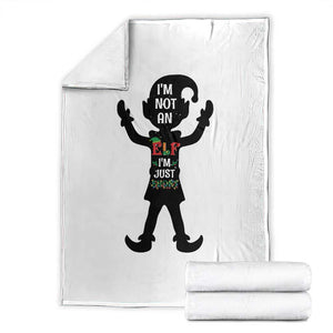 Funny Christmas Matching Family Throw Blanket I Am Not An Elf Im Just Short TS14 White Print Your Wear