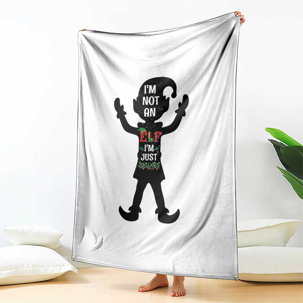 Funny Christmas Matching Family Throw Blanket I Am Not An Elf Im Just Short TS14 Print Your Wear