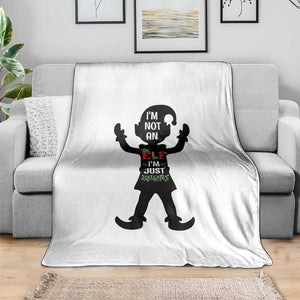 Funny Christmas Matching Family Throw Blanket I Am Not An Elf Im Just Short TS14 Print Your Wear
