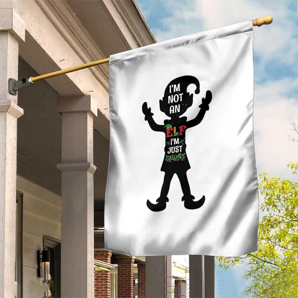 Funny Christmas Matching Family Garden Flag I Am Not An Elf Im Just Short TS14 Print Your Wear