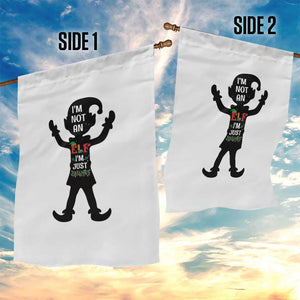 Funny Christmas Matching Family Garden Flag I Am Not An Elf Im Just Short TS14 Print Your Wear