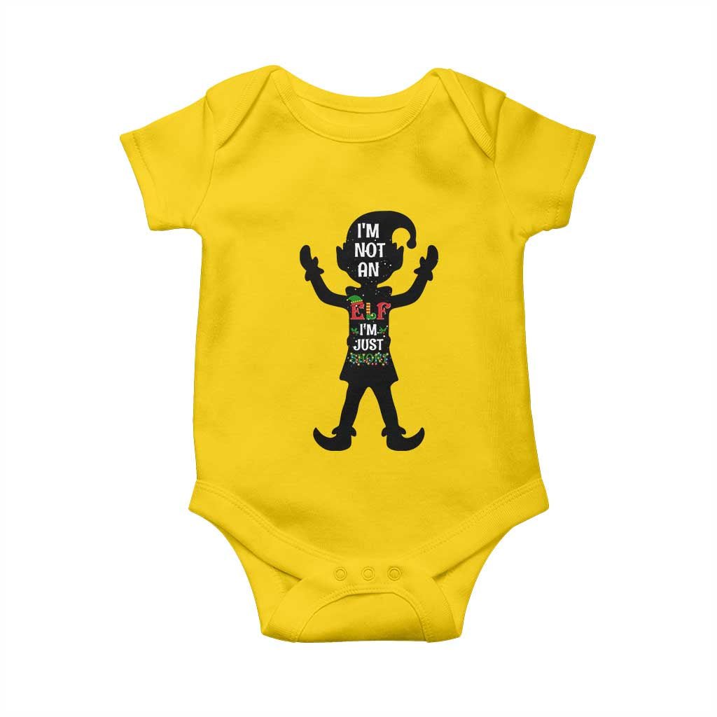 Funny Christmas Matching Family Baby Onesie I Am Not An Elf Im Just Short TS14 Daisy Print Your Wear