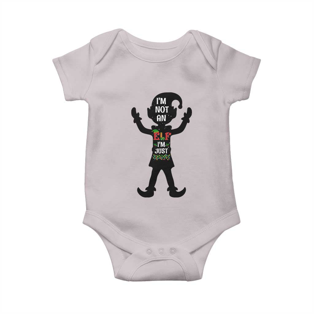 Funny Christmas Matching Family Baby Onesie I Am Not An Elf Im Just Short TS14 Ice Gray Print Your Wear