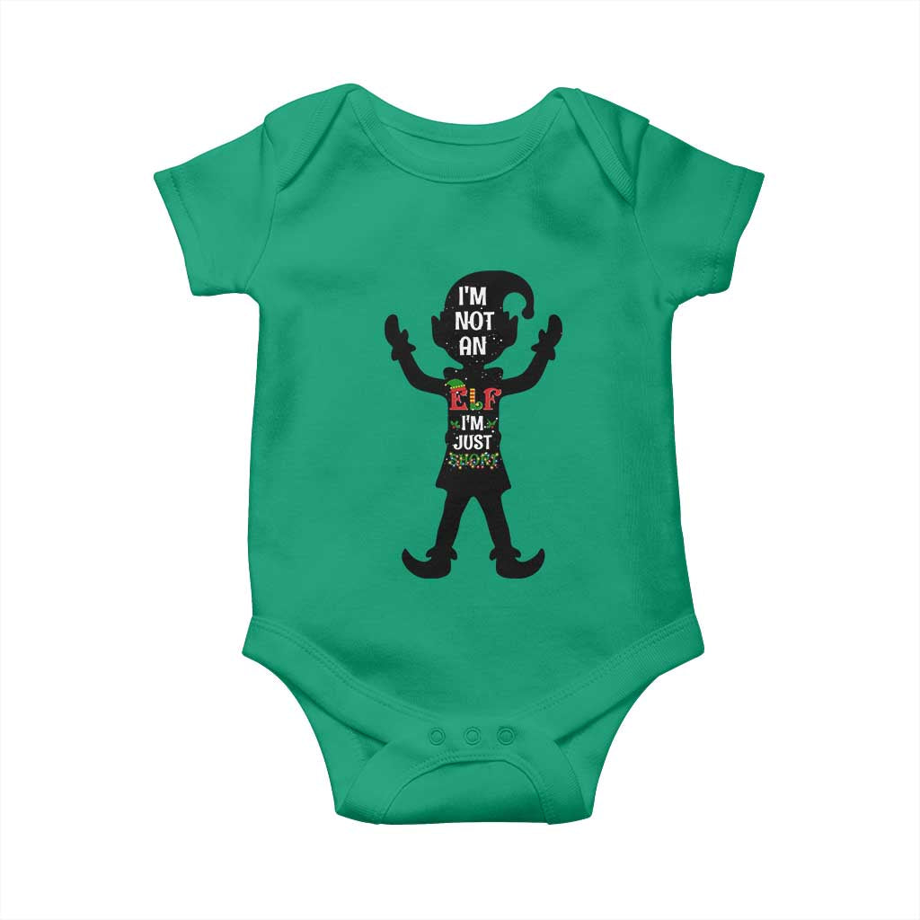 Funny Christmas Matching Family Baby Onesie I Am Not An Elf Im Just Short TS14 Irish Green Print Your Wear