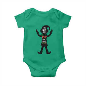 Funny Christmas Matching Family Baby Onesie I Am Not An Elf Im Just Short TS14 Irish Green Print Your Wear