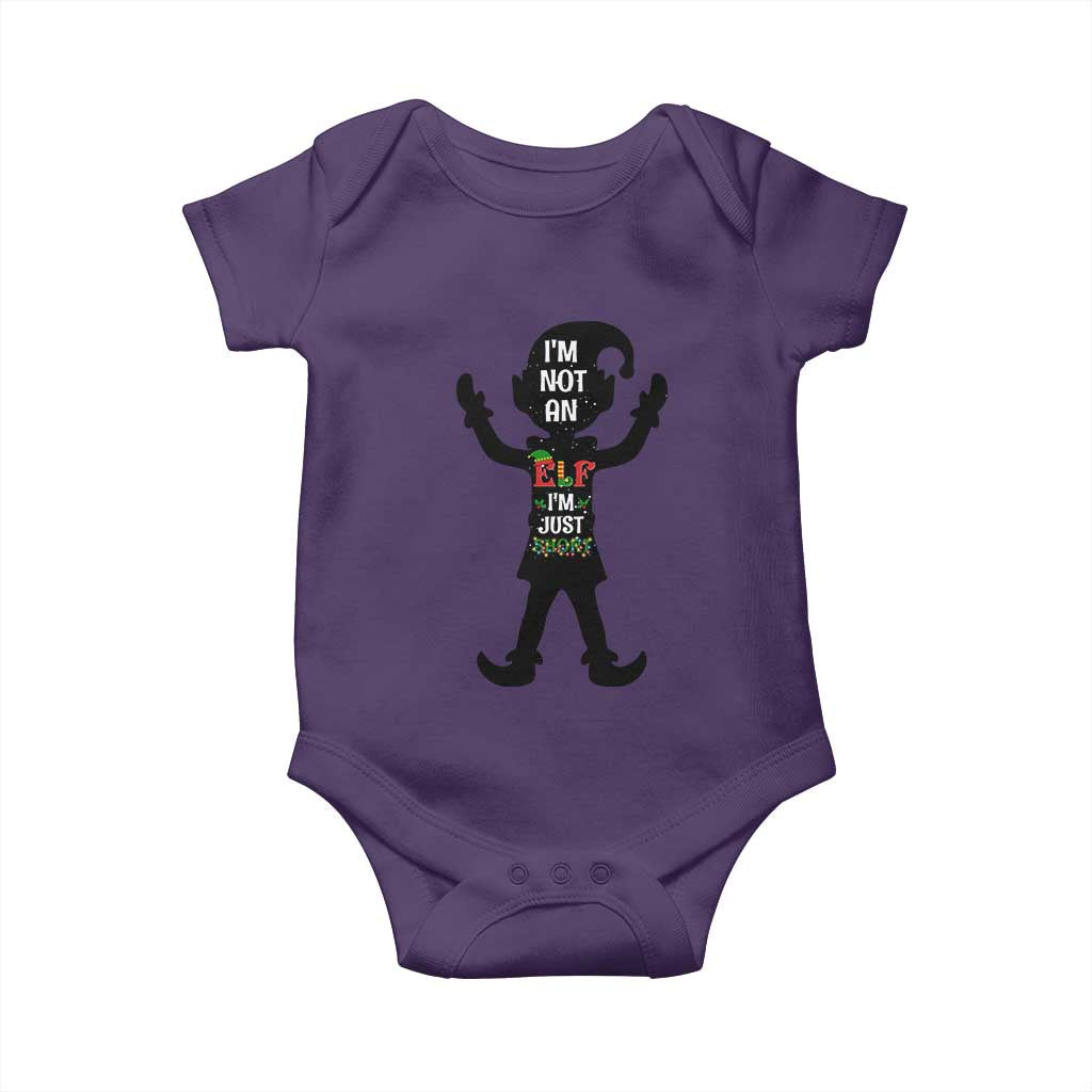 Funny Christmas Matching Family Baby Onesie I Am Not An Elf Im Just Short TS14 Purple Print Your Wear
