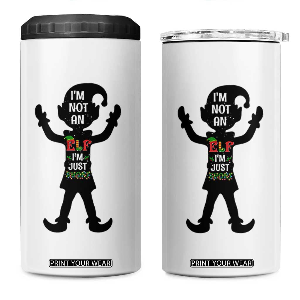 Funny Christmas Matching Family 4 in 1 Can Cooler Tumbler I Am Not An Elf Im Just Short TS14 One Size: 16 oz White Print Your Wear