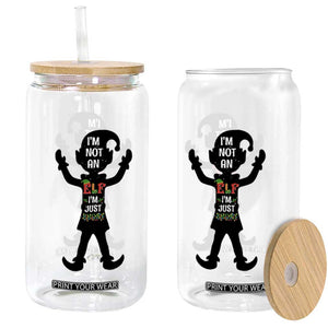 Funny Christmas Matching Family Glass Can I Am Not An Elf Im Just Short TS14 Print Your Wear