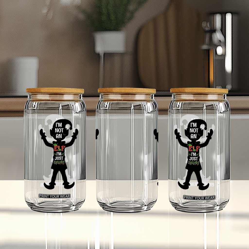 Funny Christmas Matching Family Glass Can I Am Not An Elf Im Just Short TS14 Print Your Wear