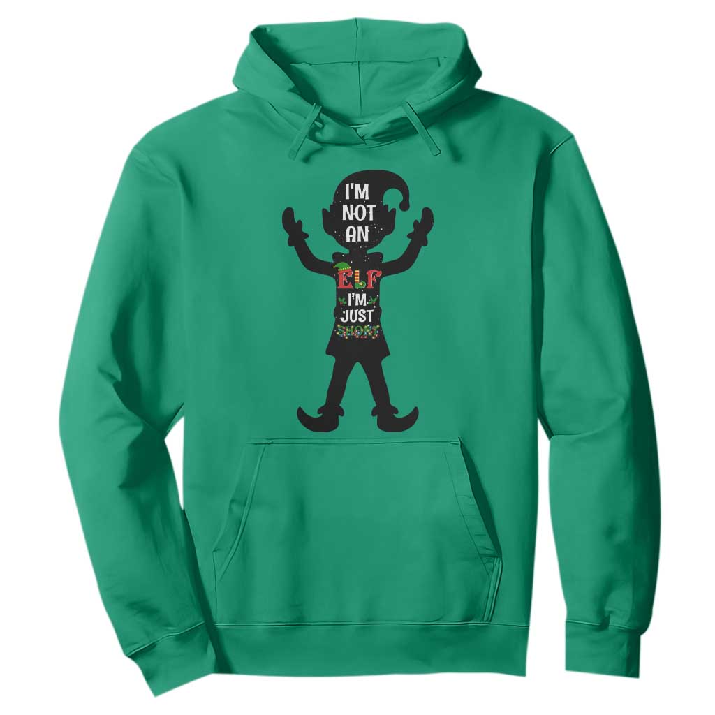 Funny Christmas Matching Family Hoodie I Am Not An Elf Im Just Short TS14 Irish Green Print Your Wear