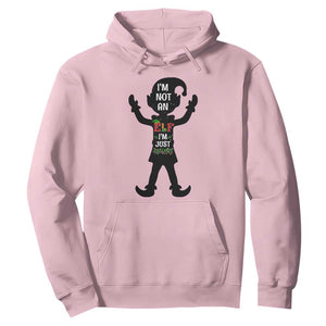 Funny Christmas Matching Family Hoodie I Am Not An Elf Im Just Short TS14 Light Pink Print Your Wear
