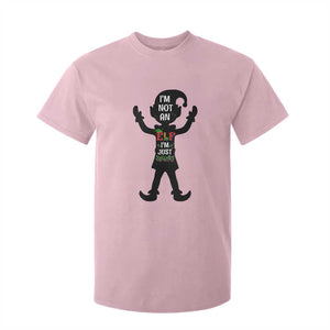 Funny Christmas Matching Family T Shirt For Kid I Am Not An Elf Im Just Short TS14 Light Pink Print Your Wear