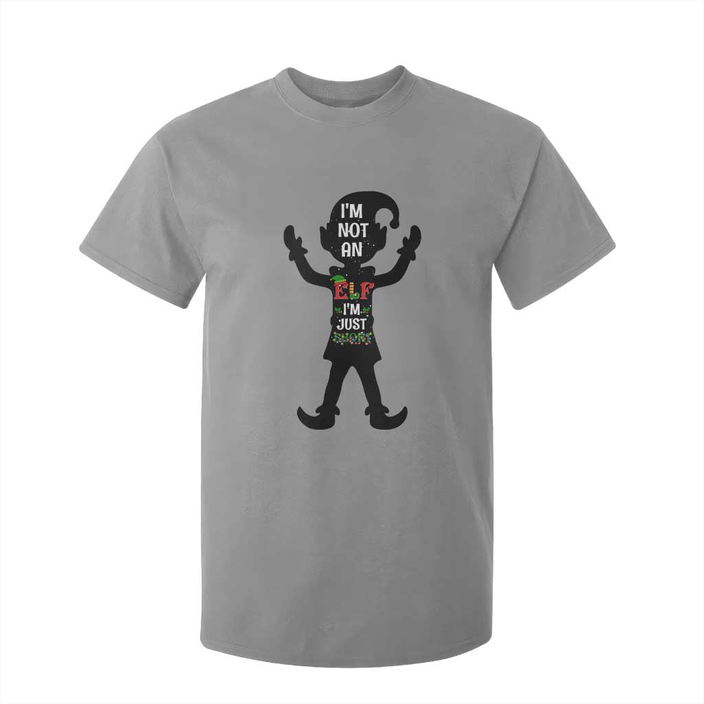 Funny Christmas Matching Family T Shirt For Kid I Am Not An Elf Im Just Short TS14 Sport Gray Print Your Wear