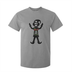 Funny Christmas Matching Family T Shirt For Kid I Am Not An Elf Im Just Short TS14 Sport Gray Print Your Wear