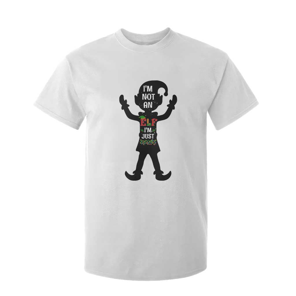 Funny Christmas Matching Family T Shirt For Kid I Am Not An Elf Im Just Short TS14 White Print Your Wear