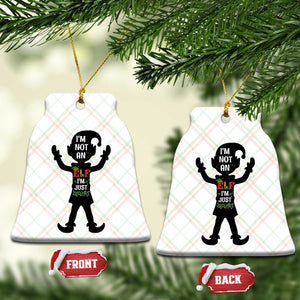 Funny Xmas Matching Family Ceramic Ornament I Am Not An Elf Im Just Short TS14 Print Your Wear