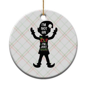Funny Xmas Matching Family Ceramic Ornament I Am Not An Elf Im Just Short TS14 1pc Christmas Plaid Print Your Wear