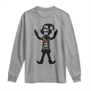 Funny Christmas Matching Family Long Sleeve Shirt I Am Not An Elf Im Just Short TS14 Sport Gray Print Your Wear
