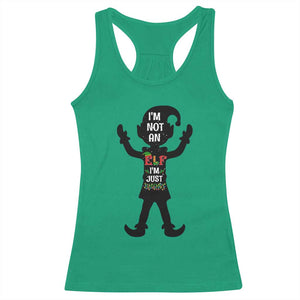 Funny Christmas Matching Family Racerback Tank Top I Am Not An Elf Im Just Short TS14 Irish Green Print Your Wear