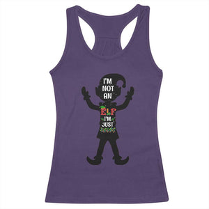 Funny Christmas Matching Family Racerback Tank Top I Am Not An Elf Im Just Short TS14 Purple Print Your Wear