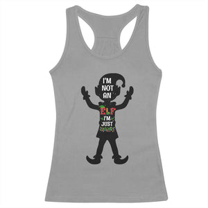 Funny Christmas Matching Family Racerback Tank Top I Am Not An Elf Im Just Short TS14 Sport Gray Print Your Wear
