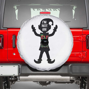 Funny Christmas Matching Family Spare Tire Cover I Am Not An Elf Im Just Short TS14 White Print Your Wear