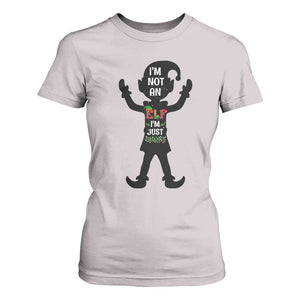 Funny Christmas Matching Family T Shirt For Women I Am Not An Elf Im Just Short TS14 Ice Gray Print Your Wear
