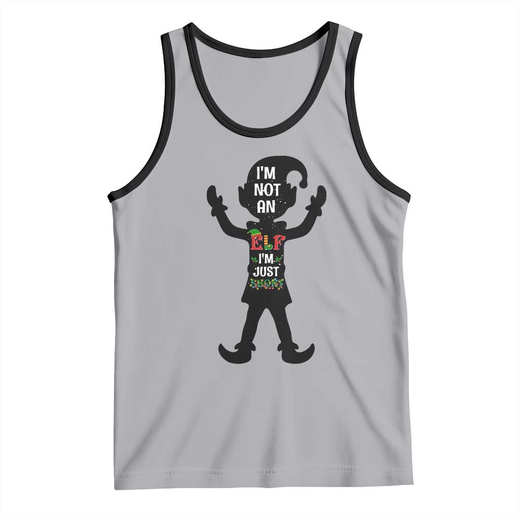 Funny Christmas Matching Family Tank Top I Am Not An Elf Im Just Short TS14 Athletic Heather Black Print Your Wear