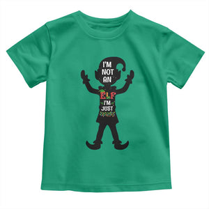 Funny Christmas Matching Family Toddler T Shirt I Am Not An Elf Im Just Short TS14 Irish Green Print Your Wear