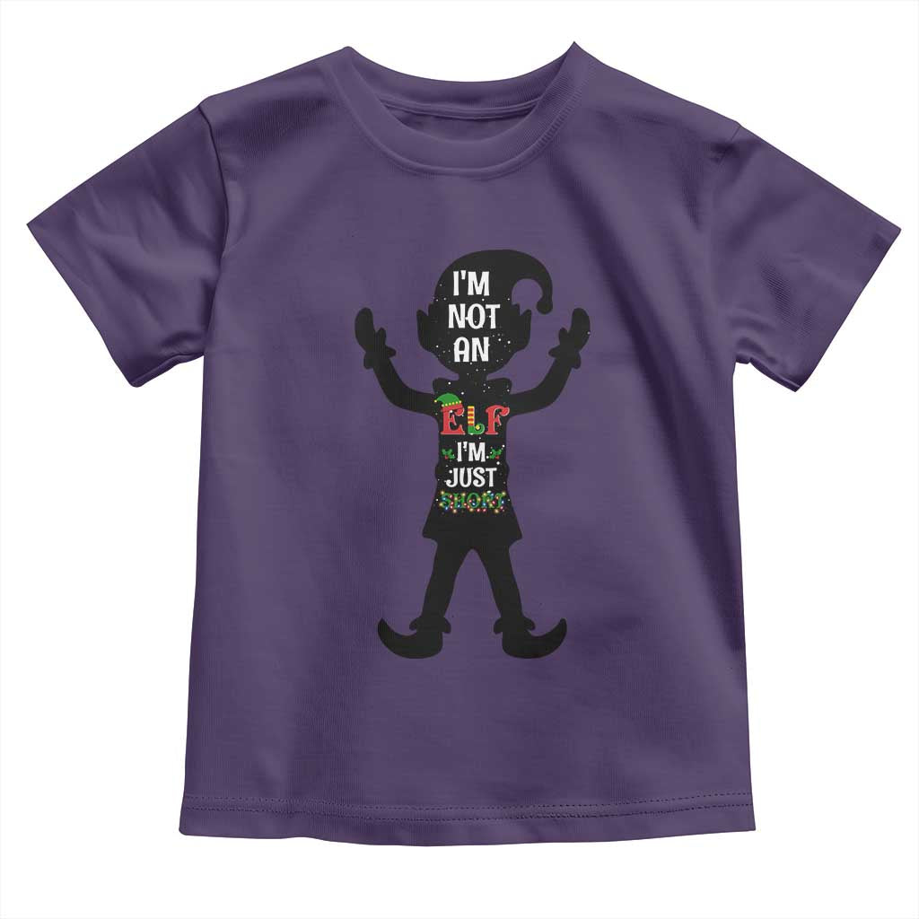 Funny Christmas Matching Family Toddler T Shirt I Am Not An Elf Im Just Short TS14 Purple Print Your Wear