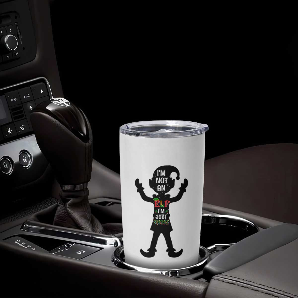 Funny Christmas Matching Family Tumbler Cup I Am Not An Elf Im Just Short TS14 Print Your Wear