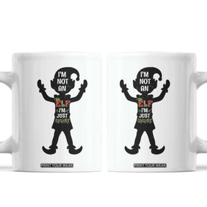 Funny Christmas Matching Family Coffee Mug I Am Not An Elf Im Just Short TS14 White Print Your Wear