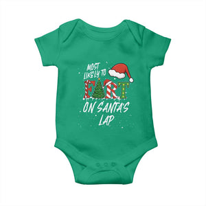 Funny Christmas Matching Family Baby Onesie Most Likely To Fart On Santa Lap TS14 Irish Green Print Your Wear