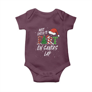 Funny Christmas Matching Family Baby Onesie Most Likely To Fart On Santa Lap TS14 Maroon Print Your Wear