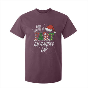Funny Christmas Matching Family T Shirt For Kid Most Likely To Fart On Santa Lap TS14 Maroon Print Your Wear