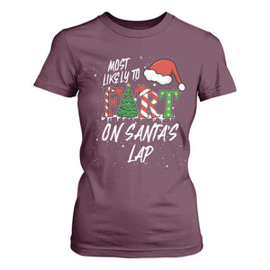 Funny Christmas Matching Family T Shirt For Women Most Likely To Fart On Santa Lap TS14 Maroon Print Your Wear