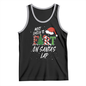 Funny Christmas Matching Family Tank Top Most Likely To Fart On Santa Lap TS14 Black Athletic Heather Print Your Wear