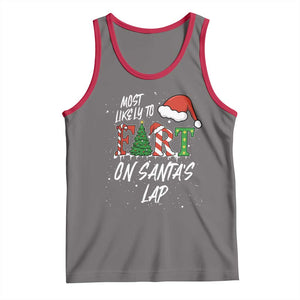 Funny Christmas Matching Family Tank Top Most Likely To Fart On Santa Lap TS14 Deep Heather Red Print Your Wear