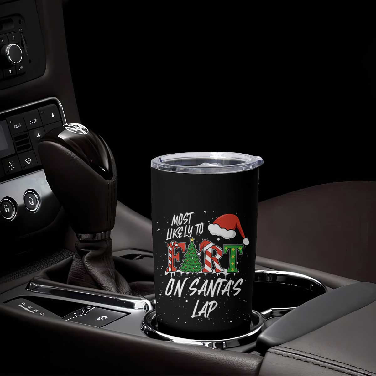 Funny Christmas Matching Family Tumbler Cup Most Likely To Fart On Santa Lap TS14 Print Your Wear