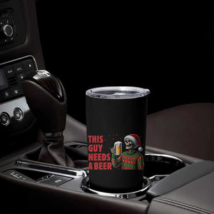 Funny Skeleton Beer Christmas Tumbler Cup This Guy Needs A Beer TS14 Print Your Wear