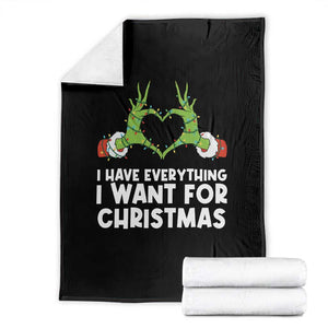 Funny Elf Hand Christmas Throw Blanket I Have Everything I Want For Christmas TS14 Black Print Your Wear