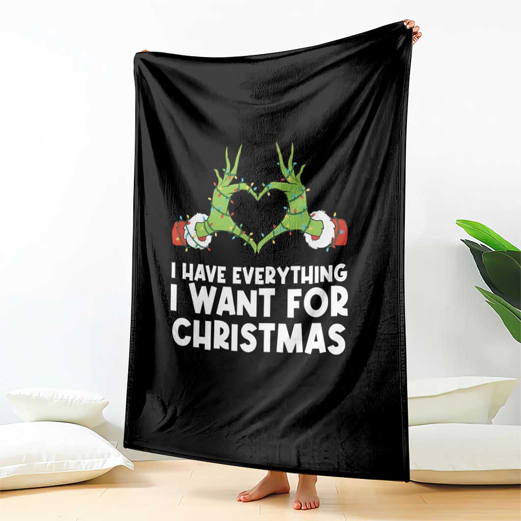 Funny Elf Hand Christmas Throw Blanket I Have Everything I Want For Christmas TS14 Print Your Wear