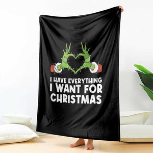 Funny Elf Hand Christmas Throw Blanket I Have Everything I Want For Christmas TS14 Print Your Wear