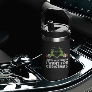 Funny Elf Hand Christmas Flip Straw Tumbler I Have Everything I Want For Christmas TS14 Print Your Wear