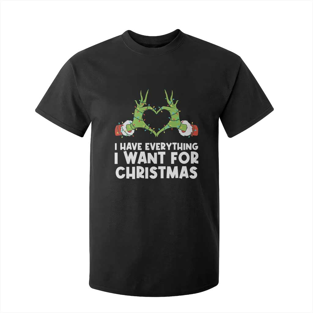 Funny Elf Hand Christmas T Shirt For Kid I Have Everything I Want For Christmas TS14 Black Print Your Wear