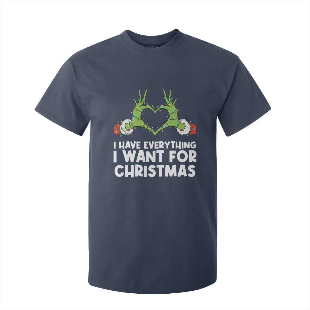 Funny Elf Hand Christmas T Shirt For Kid I Have Everything I Want For Christmas TS14 Navy Print Your Wear