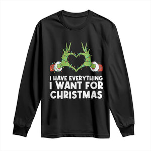 Funny Elf Hand Christmas Long Sleeve Shirt I Have Everything I Want For Christmas TS14 Black Print Your Wear