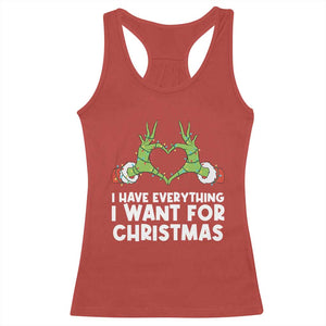 Funny Elf Hand Christmas Racerback Tank Top I Have Everything I Want For Christmas TS14 Red Print Your Wear